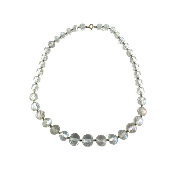 Vintage 1930s Fine Crystal Necklace With Faceted Beads 16 Inches Elegant Jewelry - Picture 1 of 8